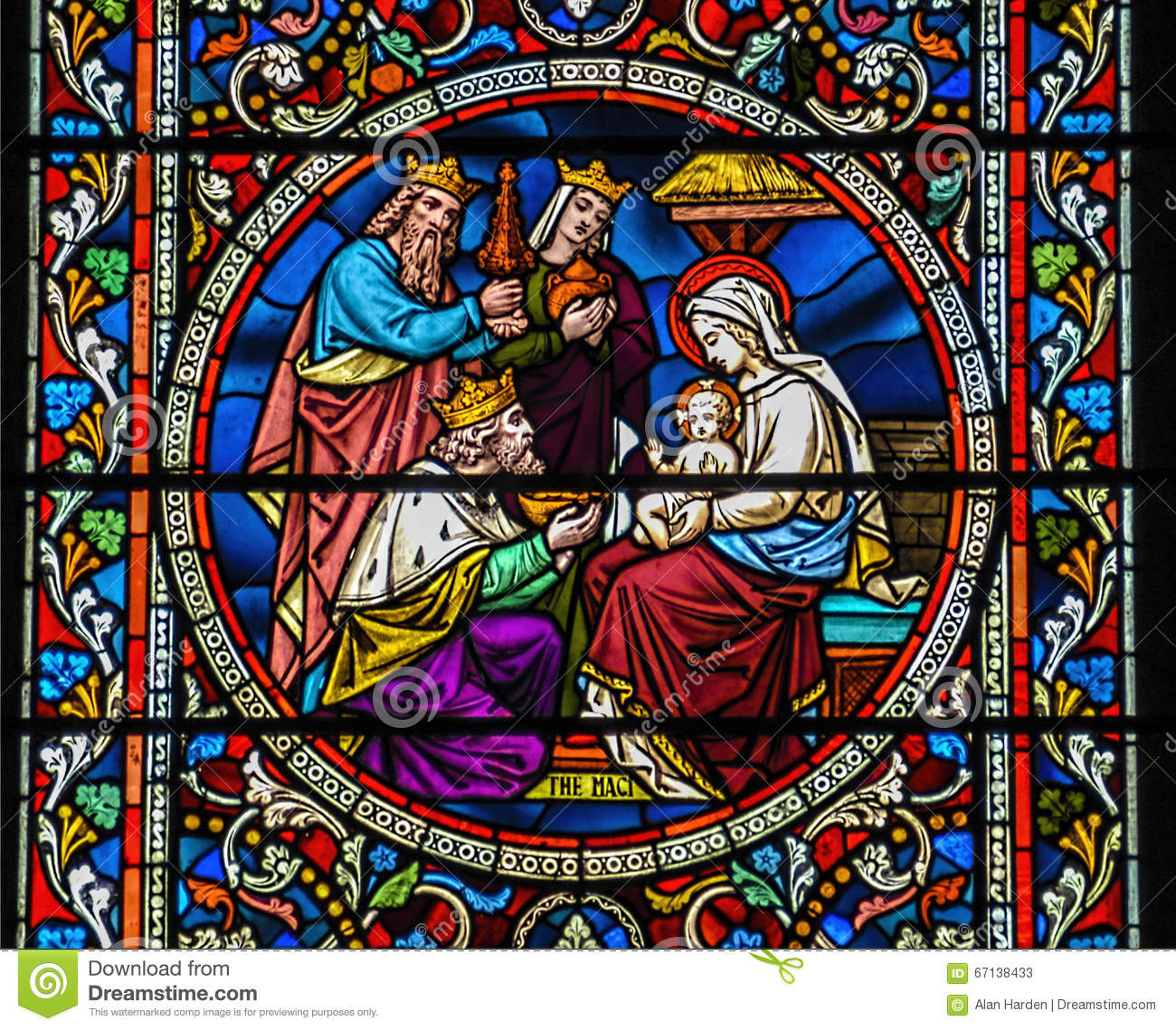 stainedglasswindownativityscenebabyjesusmarythreewisekings
